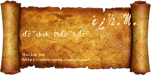 Ádok Máté névjegykártya