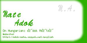 mate adok business card